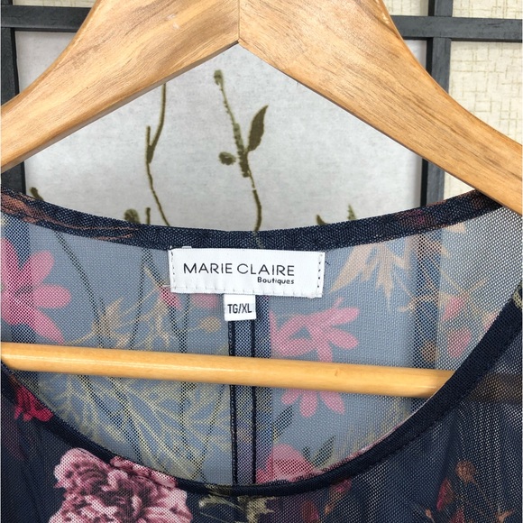 4 for 25$ MARIE CLAIRE Navy Blue Long Sleeve Mesh Shirt. Size XL. - Picture 3 of 4